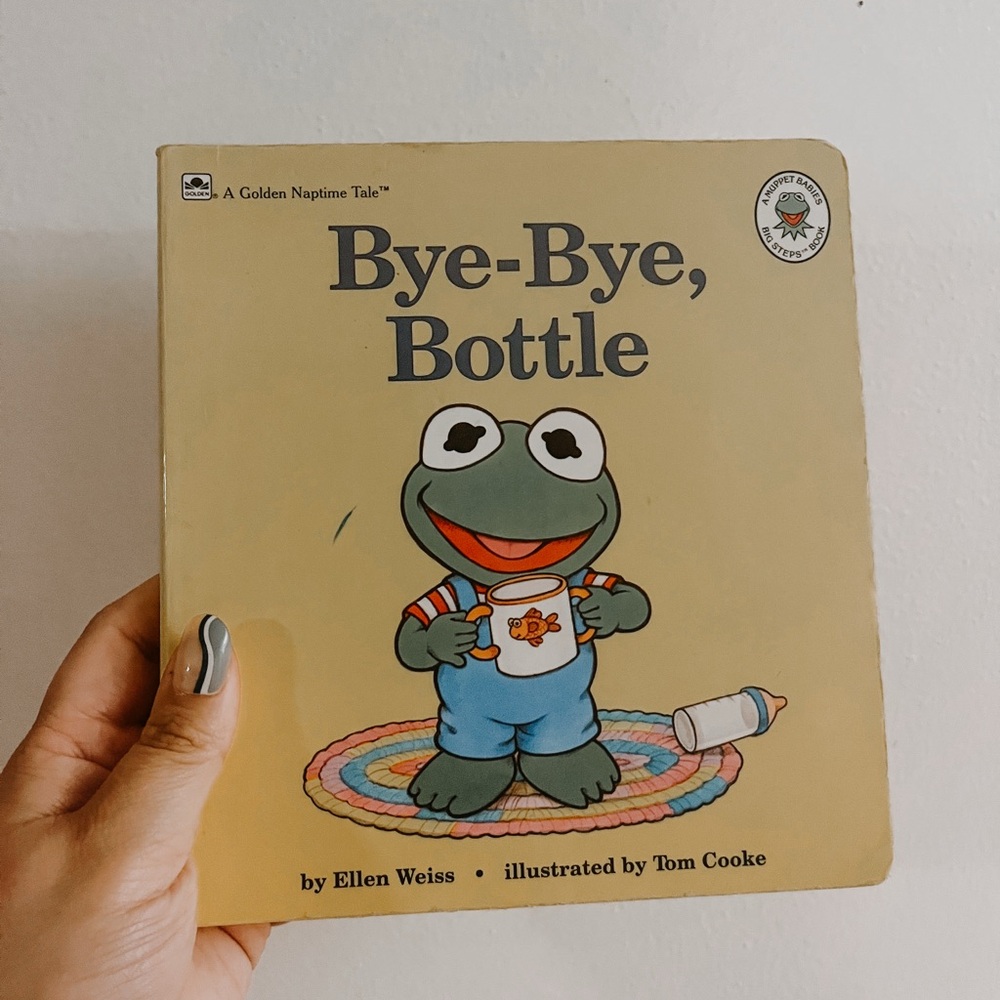 Vintage 1991 Muppet Babies Big Steps Book Bye Bye Bottle Board Book